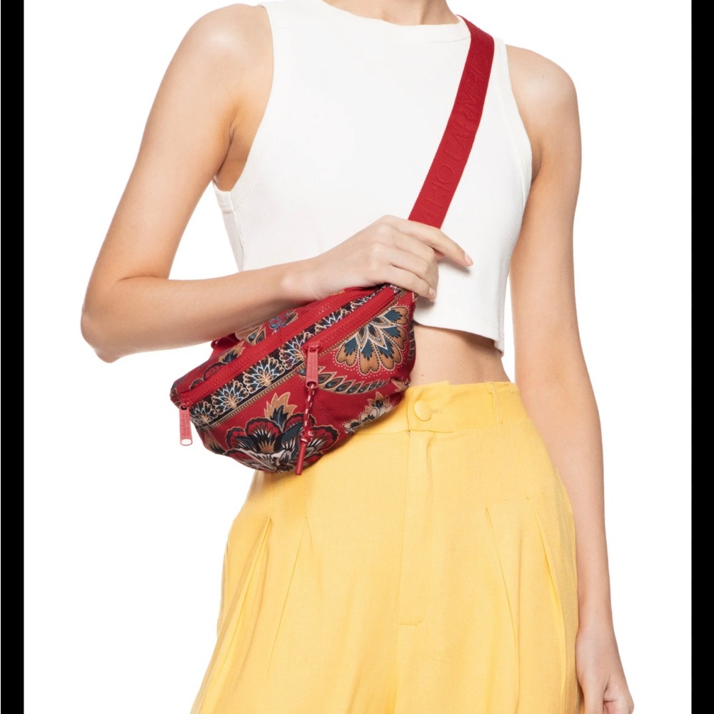 FARM Rio Red Floral Print Crossbody Belt Bag